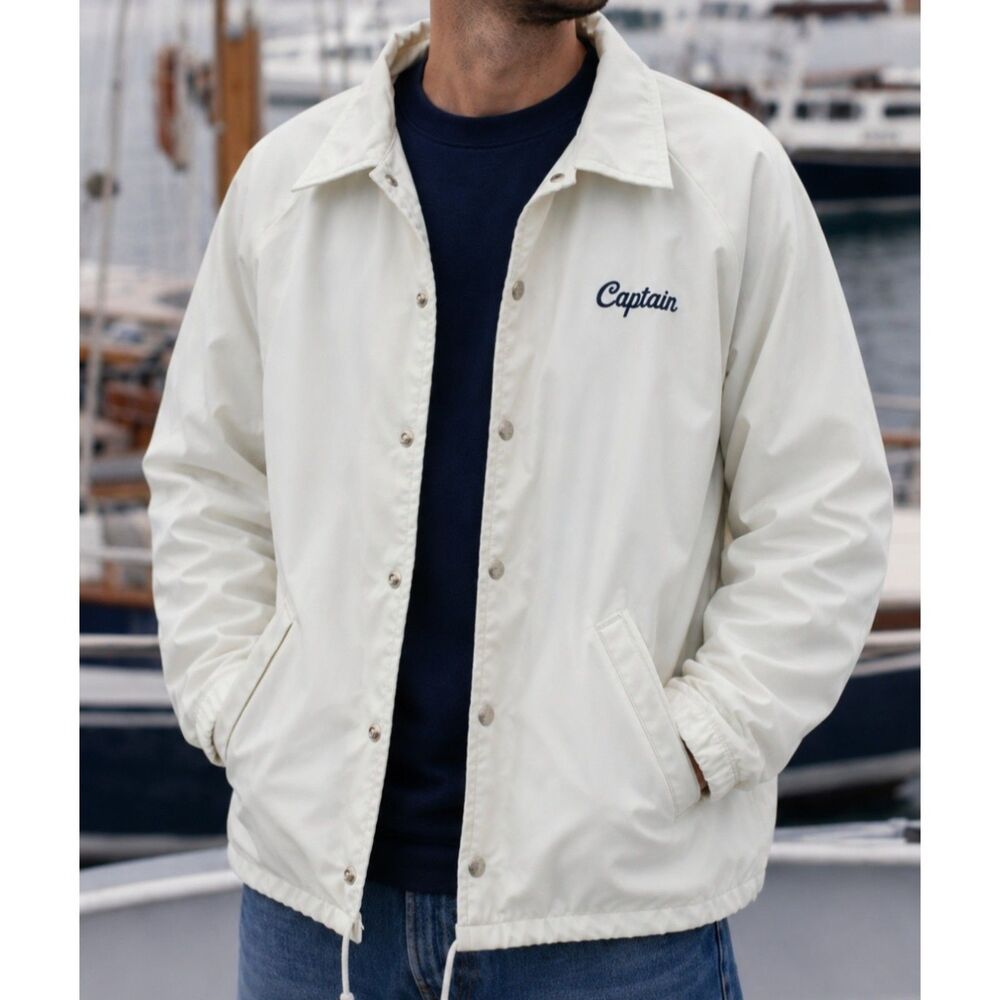 Vtg Birdie Nautical Windbreaker Crew Yacht Sailing Jacket M Richard A Leslie USA